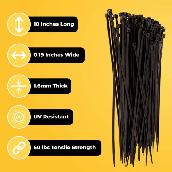 10 inch zip ties specs